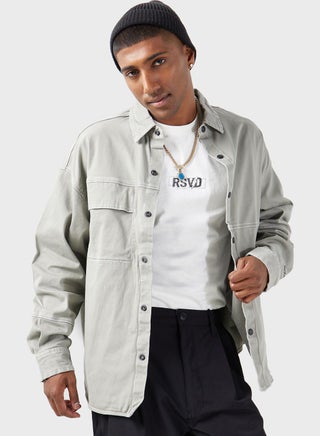 Washed Twill Panel Shirt