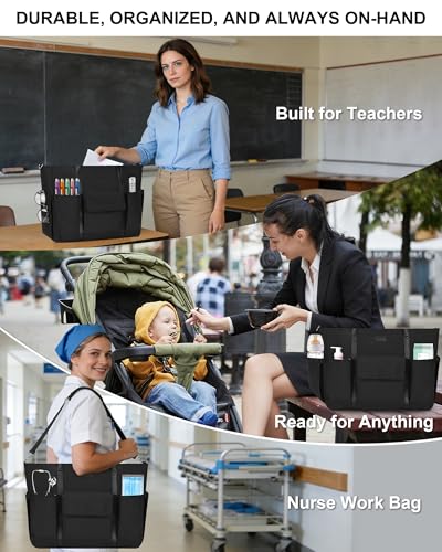 TANTO Laptop Bag for Women 17 Inch Teacher Tote Bag with Compartments Work Tote Bag Nursing Bag with 19 Pockets Professional Computer Bag Business Office Work Organized Bag with Shoulder Straps - Image 3