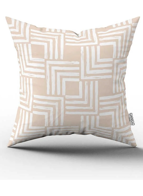 Cango Home Double Sided Cream White Bohemian Scandinavian Geometric Patterned Digital Printed Throw Pillow Cover CGH1206
