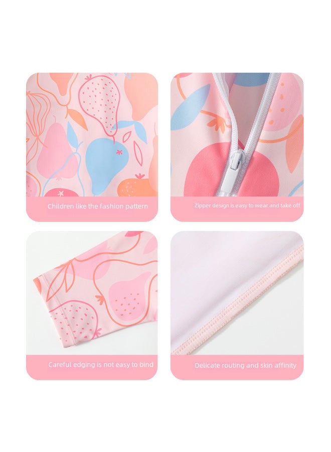 Loquat Yuke Children's Swimwear Girls' One-piece Bikini Baby Children's Swimwear Girls Quick-drying Cute Swimwear-Color:Fruit Powder- - Image 5