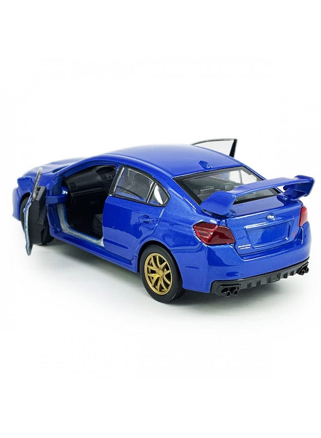 Metanyl Impreza WRX STI Toy Car Racing Sports Diecast Model Car 1/36 Scale Metal Pull Back Vehicle, Doors Open, Zinc Alloy Casting, Boys Toys Kids Birthday Gifts Mens Collection, Blue - Image 3