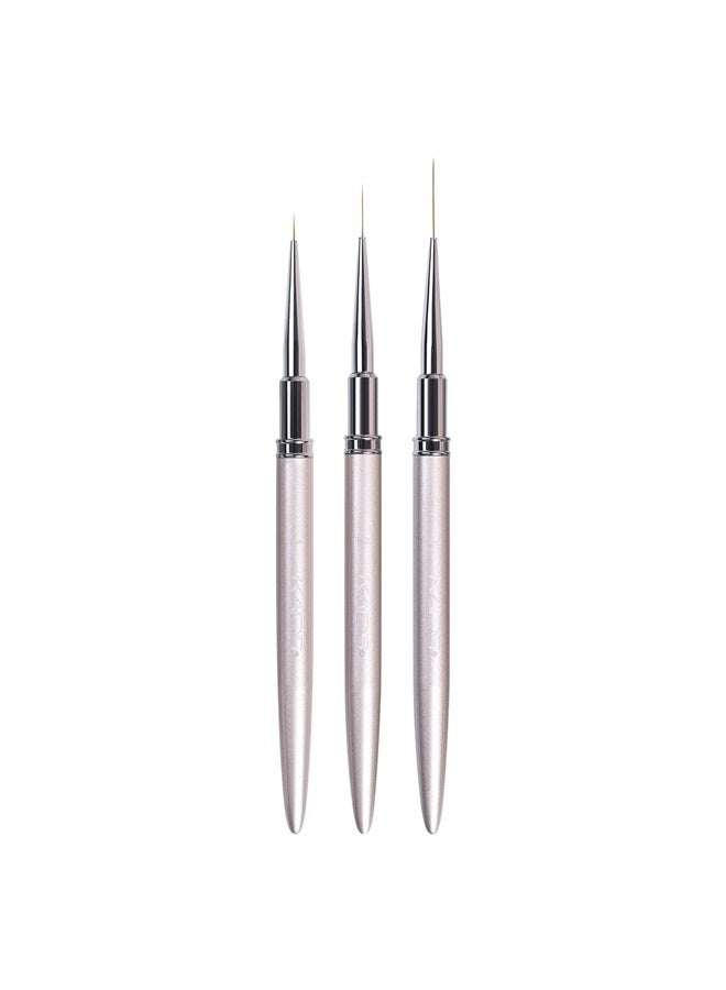 KADS فرش طلاء الأظافر كولينسكي فرشاة طلاء الأظافر فرشاة بطانة طلاء الجل UV فرشاة تصميم الأظافر مقبض معدني أقلام رسم الأظافر 8/15/20 مم (8 مم + 15 مم + 20 مم) - Image 1