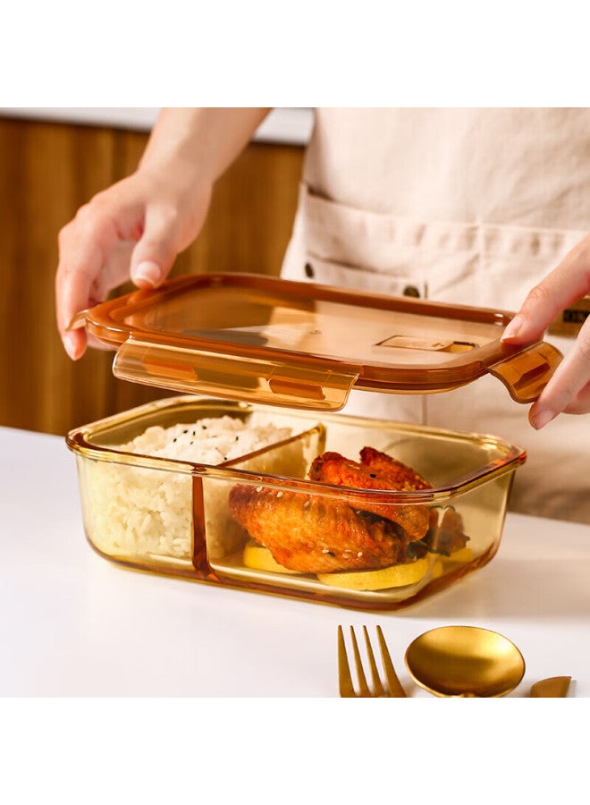 Cilock Heat-resistant Glass Lunch Box For Office Workers, Microwave Heating Special Bowl, Meal Box, Bento Box, Separated Fresh-keeping Box - Image 5