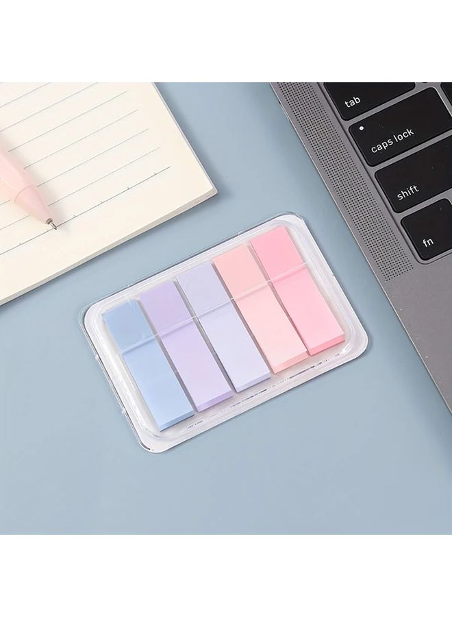 Light Blue Pink Morandi Sticky Notes 100 Sheets Semi Transparent PET Index Tabs Pastel Colors Easy Dispense Box - Image 1