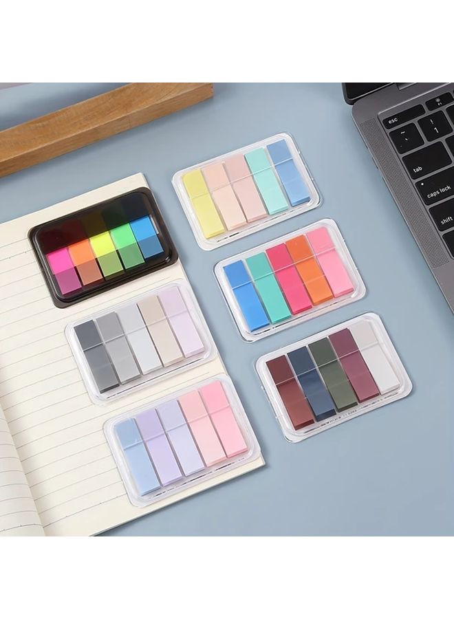 Light Blue Pink Morandi Sticky Notes 100 Sheets Semi Transparent PET Index Tabs Pastel Colors Easy Dispense Box - Image 2