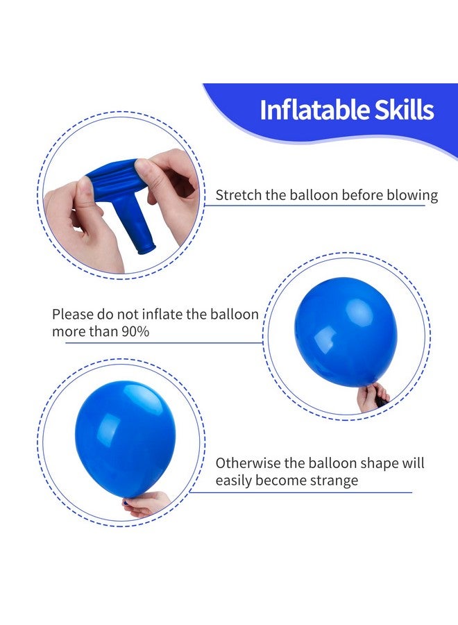 RUBFAC 129pcs Dark Blue Balloons Different Sizes 18 12 10 5 Inch for Garland Arch for Birthday Gender Reveal Baby Shower Graduation Party Decoration - Image 3
