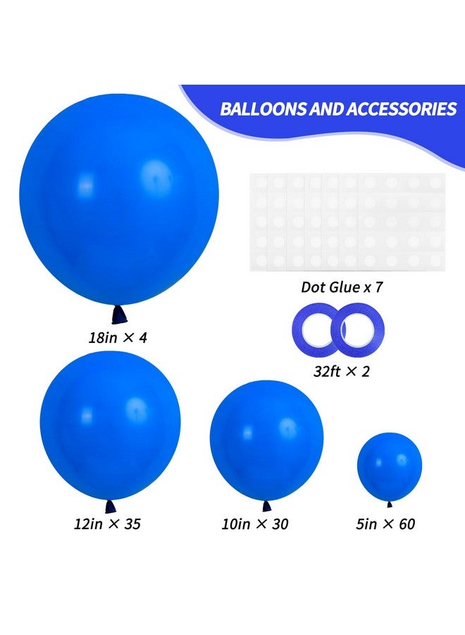 RUBFAC 129pcs Dark Blue Balloons Different Sizes 18 12 10 5 Inch for Garland Arch for Birthday Gender Reveal Baby Shower Graduation Party Decoration - Image 2
