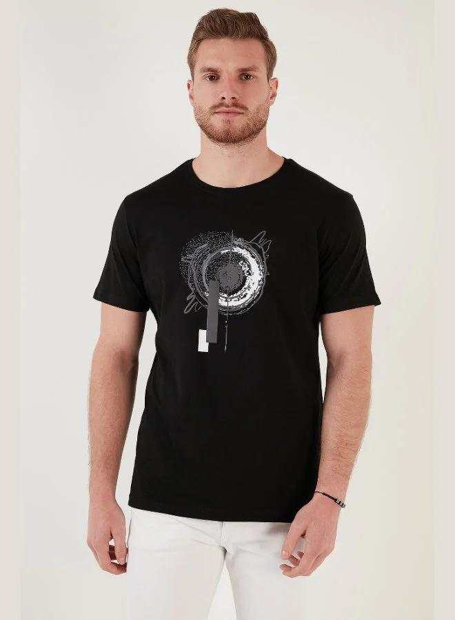 Buratti Printed 100% Cotton Slim Fit Crew Neck T Shirt Men's T SHIRT 646B3860