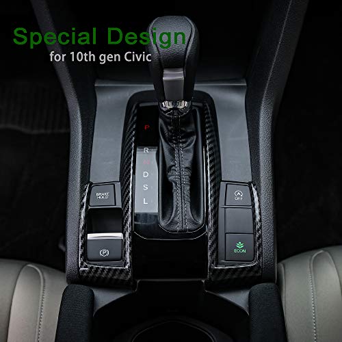 Thenice ثينيس لزينة صندوق التروس لجيل 10 من هوندا سيفيك CVT ناقل حركة أوتوماتيكي ملصقات لوحة لسيارة هوندا سيفيك سيدان هاتشباك كوبيه 2021 2020 2019 2018 2017 2016 - ألياف الكربون - Image 2
