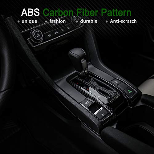 Thenice ثينيس لزينة صندوق التروس لجيل 10 من هوندا سيفيك CVT ناقل حركة أوتوماتيكي ملصقات لوحة لسيارة هوندا سيفيك سيدان هاتشباك كوبيه 2021 2020 2019 2018 2017 2016 - ألياف الكربون - Image 5