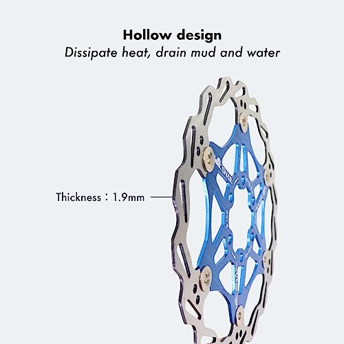 DJC Components DJC Bike Brake Disc Rotor MTB Floating Brake Disc 160mm 180mm 203mm with 6 bolts Road Bike MTB BMX Steel Aluminum Brake Disc (4# golden, 160mm) - Image 4