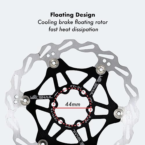 DJC Components DJC Bike Brake Disc Rotor MTB Floating Brake Disc 160mm 180mm 203mm with 6 bolts Road Bike MTB BMX Steel Aluminum Brake Disc (4# golden, 160mm) - Image 3