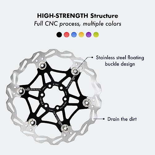 DJC Components DJC Bike Brake Disc Rotor MTB Floating Brake Disc 160mm 180mm 203mm with 6 bolts Road Bike MTB BMX Steel Aluminum Brake Disc (4# golden, 160mm) - Image 5