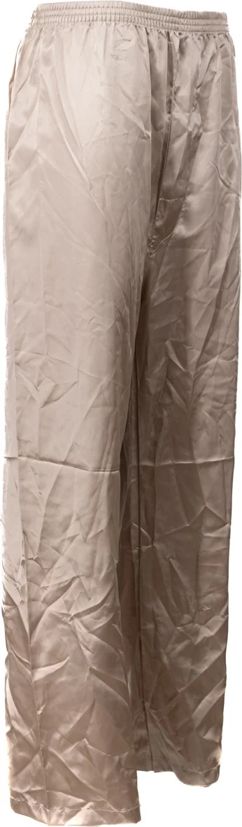 Oppland Men's Satin Fabric Pajama Pants Solid Color Elastic Waist No Pocket Wide Leg Relaxed Cut