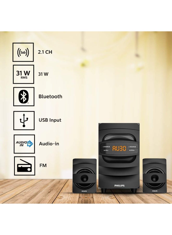 Philips Renewed - Audio MMS2625B 2.1 Channel, 31 W, Bluetooth Connectivity MMS2625B BLACK - Image 2