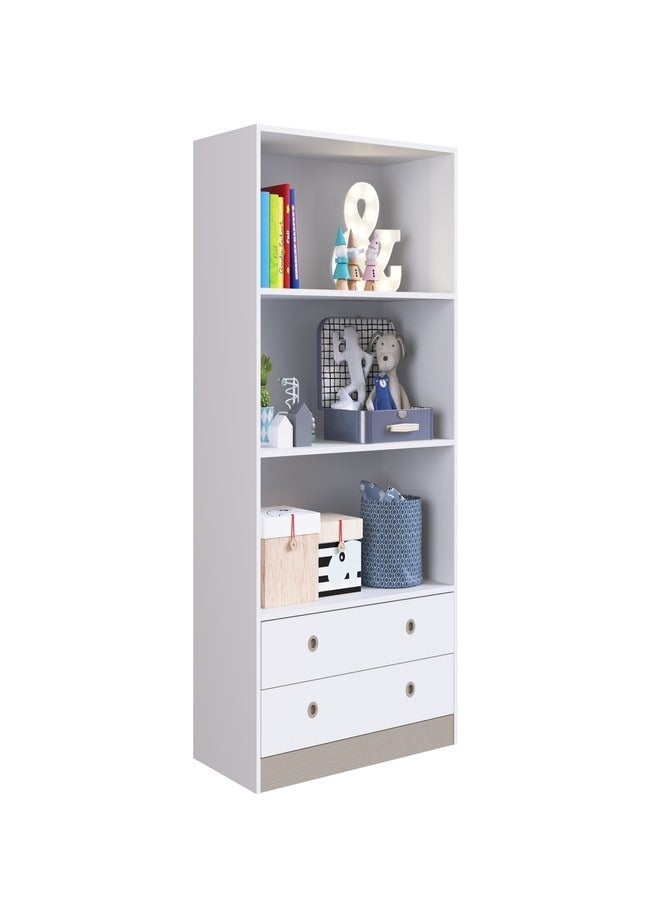 ارت ان  خزانة متعددة الاستعمالات 3ارفف مع 2 ادراج لون ابيض 85*159*42.2 - Image 2