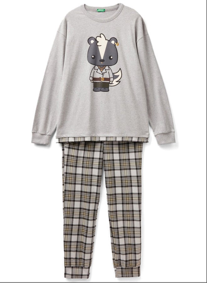 Benetton LONG PYJAMAS WITH MASCOT PRINT  - Image 4