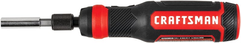 CRAFTSMAN 4V Electric Screwdriver Set 300 RPM MicroUSB Charging Port 3Stage Battery Charge Indicator CMHT66718B20 - Image 1