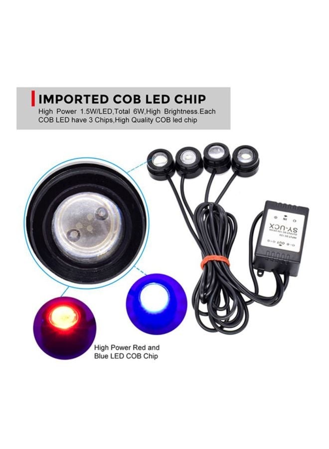 MUNTAQI 4-Piece LED DRL Flashing Strobe Light With Wireless Remote Control - Image 3