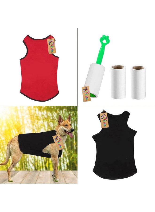 Western Era Comfortable Cotton Dog T-Shirt With Lint Roller (Combo) For Dog, Puppy Tank Top Fashion Apparel (Red & Black) (Medium - 18Inch) - Image 4