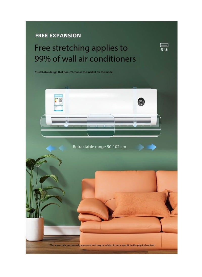 Air Conditioner Deflector Air Conditioning Wind Shield, Split Ac Adjustable Flow Deflector Preventing Ac From Blowing Directly, For Home Office Retractable Ac Windshield (MKS-248)