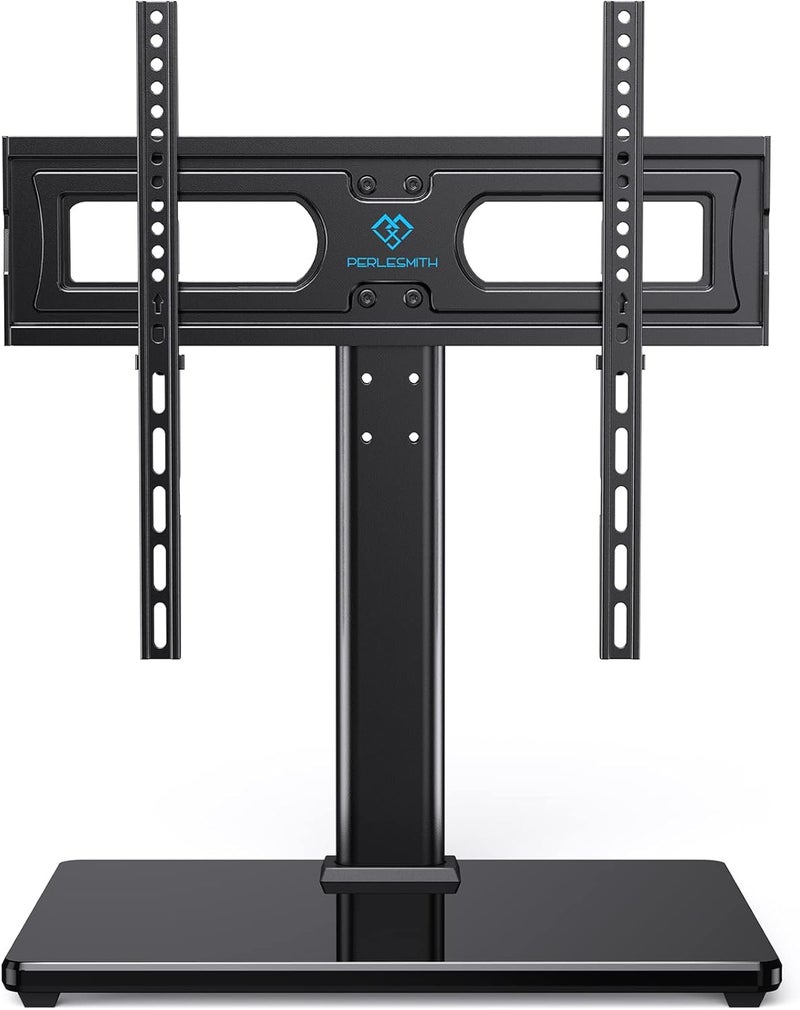 PERLESMITH Universal TV Stand Table Top TV Base for 32 to 65 inch LCD LED OLED 4K Flat Screen TVs-Height Adjustable TV Mount Stand with Tempered Glass Base,VESA 400x400mm,Holds up to 88lbs,PSTVS15 - Image 1