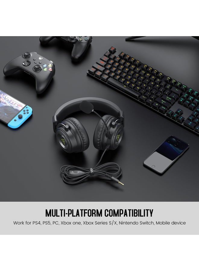 EKSA E900 Headset with Microphone for PC, PS4,PS5, Xbox - Detachable Noise Canceling Mic, 3D Surround Sound, Wired Headphone for Gaming, Computer, Laptop, 3.5MM Jack - Image 4