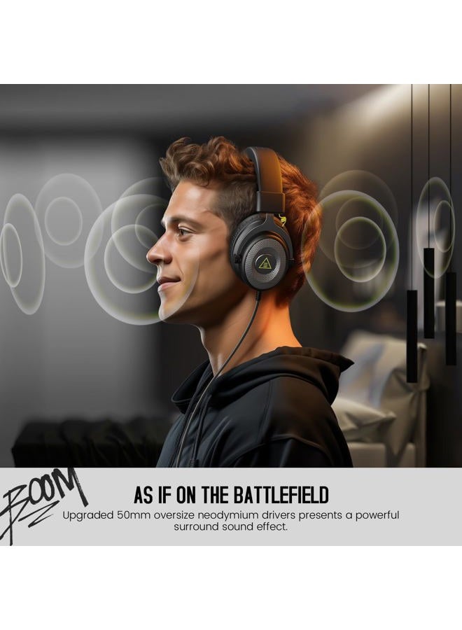 EKSA E900 Headset with Microphone for PC, PS4,PS5, Xbox - Detachable Noise Canceling Mic, 3D Surround Sound, Wired Headphone for Gaming, Computer, Laptop, 3.5MM Jack - Image 2