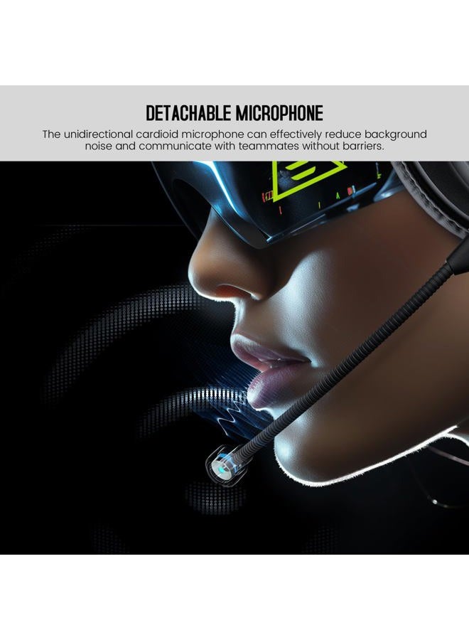 EKSA E900 Headset with Microphone for PC, PS4,PS5, Xbox - Detachable Noise Canceling Mic, 3D Surround Sound, Wired Headphone for Gaming, Computer, Laptop, 3.5MM Jack - Image 3