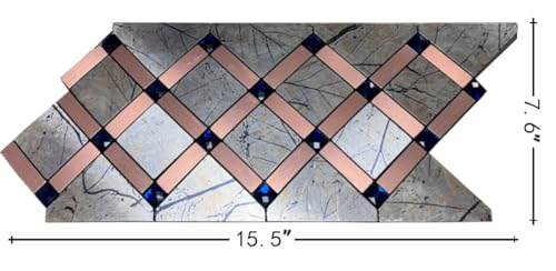 XUANINY Peel and Stick Metal Hexagon Tiles, Self Adhesive Decorative Waist Line Mosaic Tiles, Wall Panels for Kitchen Backsplash, Bathroom, Bedroom, Living Room (10 Printed Maple Leaf) - Image 2