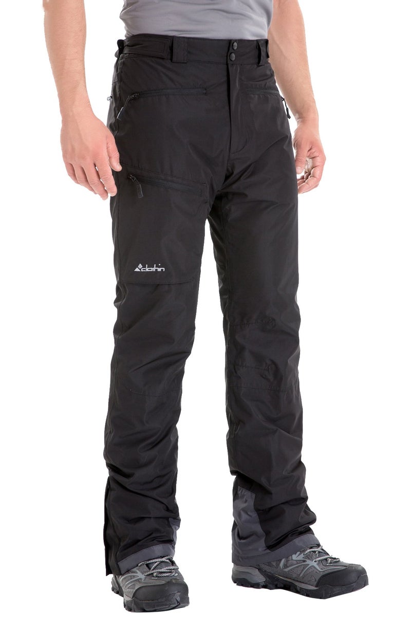 clothin Men's Insulated Ski Pant Fleece-Lined Waterproof Snow Pants Black S (Regular Fit) - Image 1