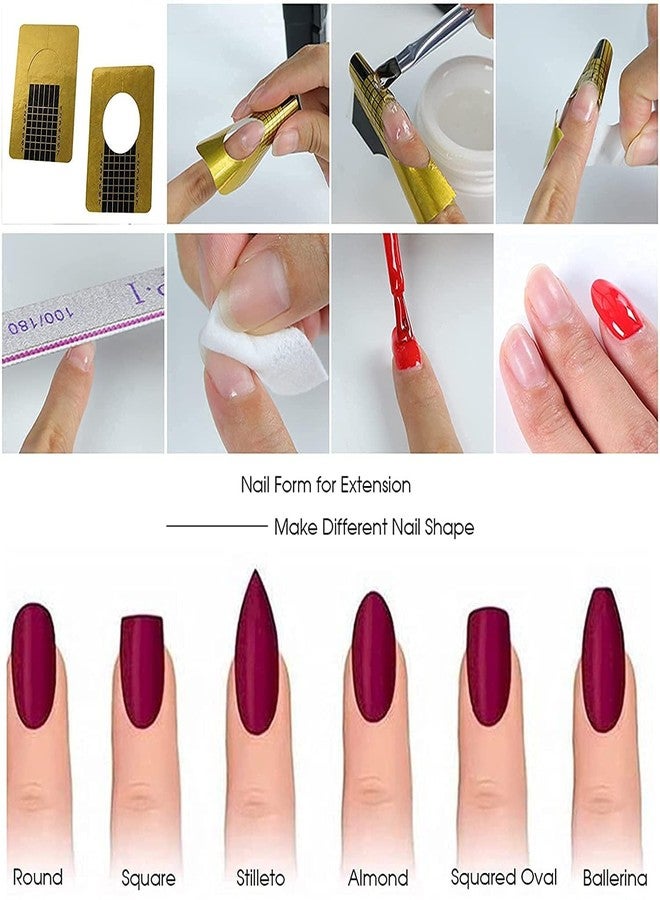 نيل ويند قوالب أظافر NAILWIND للأظافر الأكريليك، قوالب أظافر بولي جل، ملصقات ورقية إرشادية لأطراف تمديد الأظافر لجل فن الأظافر للأكريليك، جل الأشعة فوق البنفسجية، صالونات التجميل (شكل قلب - شفاف، 500 قطعة) - Image 5