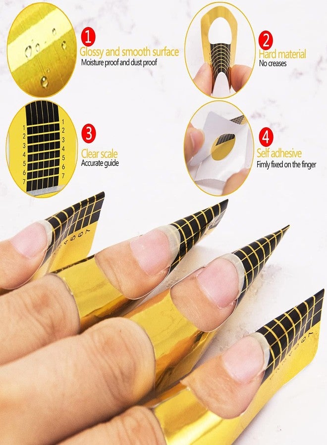 نيل ويند قوالب أظافر NAILWIND للأظافر الأكريليك، قوالب أظافر بولي جل، ملصقات ورقية إرشادية لأطراف تمديد الأظافر لجل فن الأظافر للأكريليك، جل الأشعة فوق البنفسجية، صالونات التجميل (شكل قلب - شفاف، 500 قطعة) - Image 2