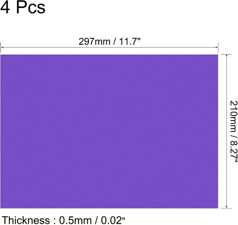 4Pcs A4 Gel Light Lighting Filter Overlay Transparent Color Correction Plastic Vinyl PVC Sheets Photography Television Matte Purple - Image 2