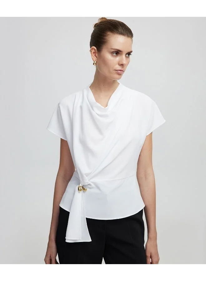 Ipekyol  Slim Fit Twisted Blouse for Women | Best Price UAE