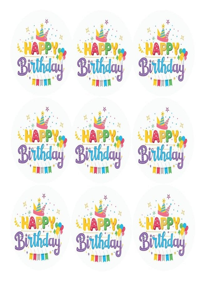 SLGIFT Vinyl Happy Birthday Theme Sticker, Self-Adhesive Vinyl Stickers, 54 Pieces, 2 x 2 Inches Round Sticker, 9 Unique Designs, R047 - Image 2