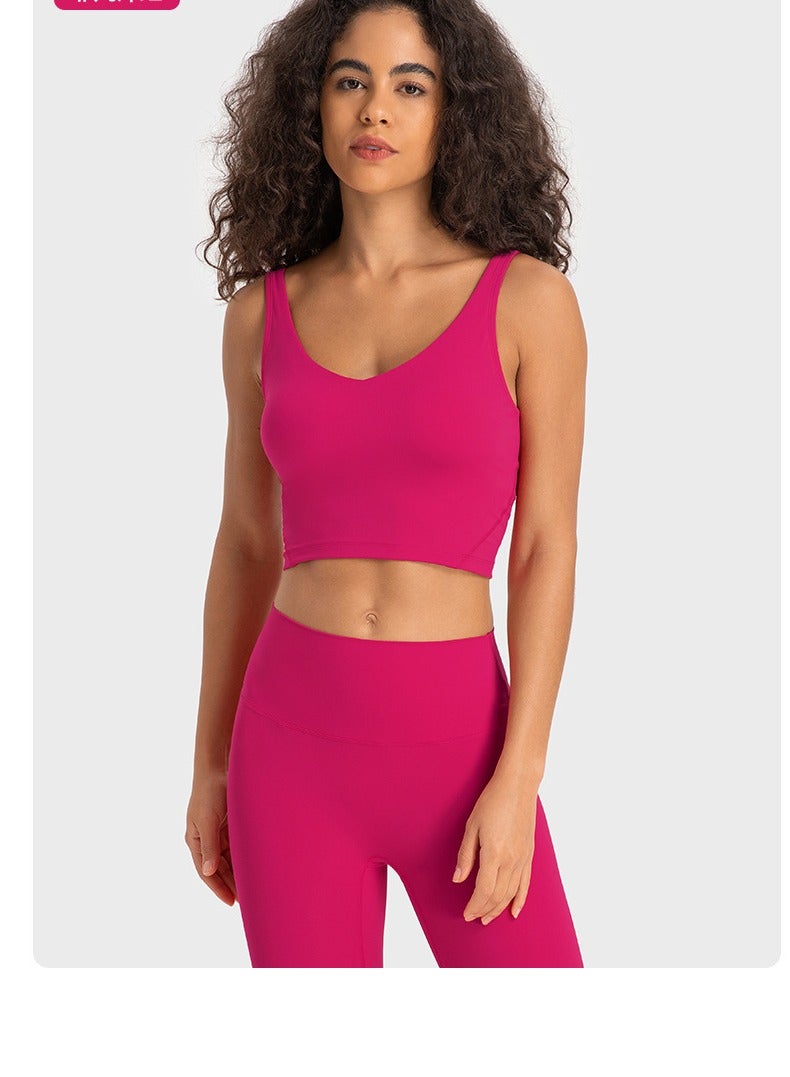 Women's Tank Top Padded Sports Bra Running Workout Yoga Crop Top - Image 4