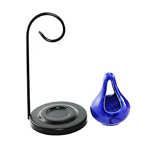 Breezy Aroma Metal Blue Hanging Ceramic Tealight Candle Holder Oil Burner - Aroma Lamp - Aroma Diffuser (8 H x 4 W Inch ) - Image 2