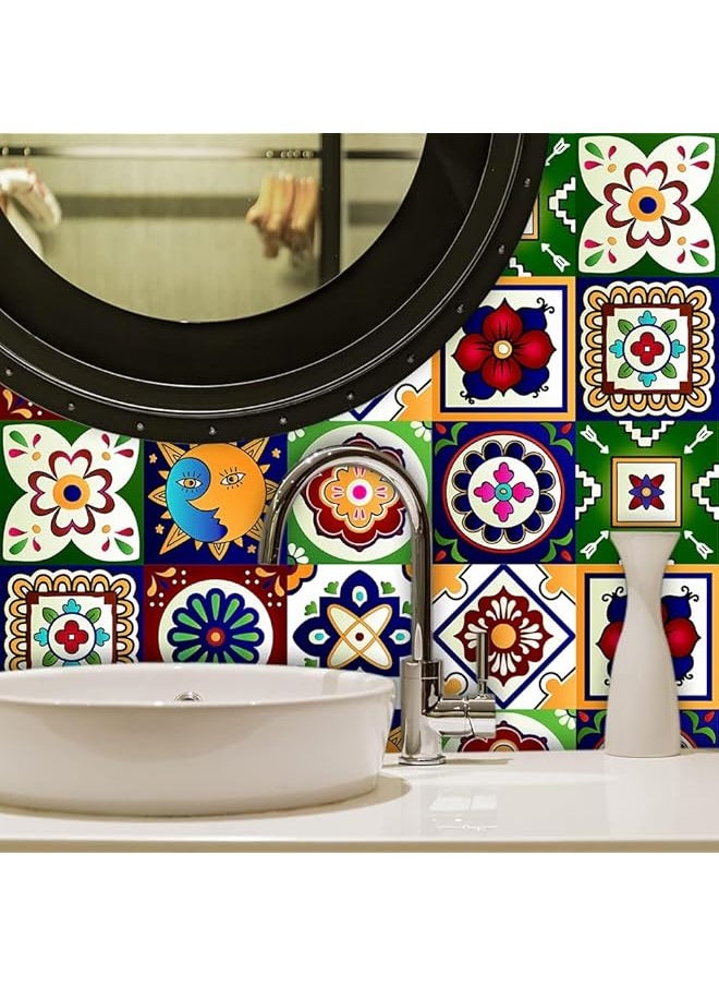 erorex 20Pcs Vintage Tile Stickers Wall Decor Bathroom Kitchen Wall Sticker Waterproof Decals Stickers Peel And Stick Tile Stickers For Home Decor Decal Vinyl Home Tile Decor Diy Kitchen Bathroom  - Image 5