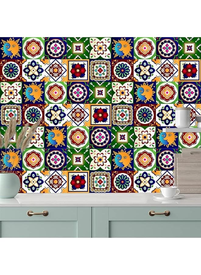 erorex 20Pcs Vintage Tile Stickers Wall Decor Bathroom Kitchen Wall Sticker Waterproof Decals Stickers Peel And Stick Tile Stickers For Home Decor Decal Vinyl Home Tile Decor Diy Kitchen Bathroom  - Image 4