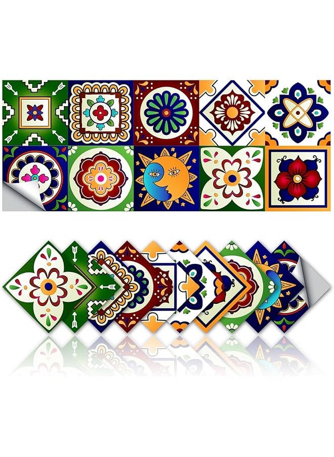erorex 20Pcs Vintage Tile Stickers Wall Decor Bathroom Kitchen Wall Sticker Waterproof Decals Stickers Peel And Stick Tile Stickers For Home Decor Decal Vinyl Home Tile Decor Diy Kitchen Bathroom  - Image 1