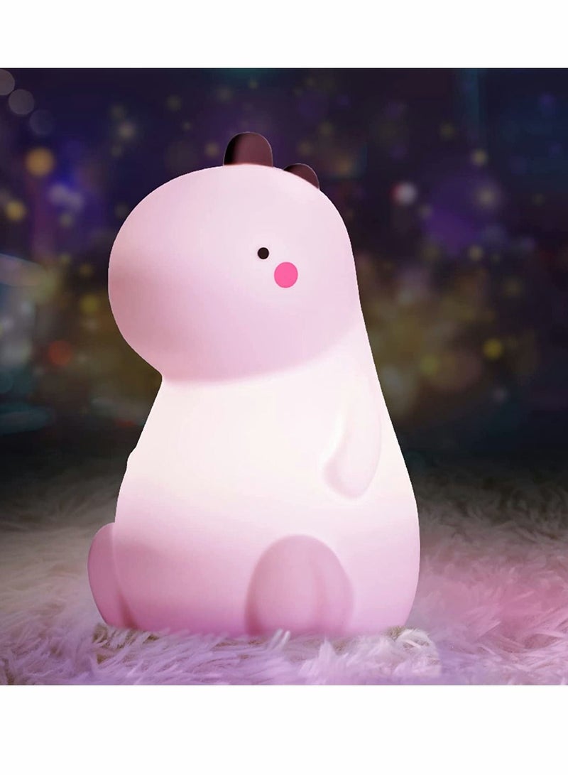 SYOSI Night Light, Dinosaur Night Light, Cute Color, Changing Silicone Baby Night Light, with Touch Sensor, Portable Rechargeable LED Bedside Nursery Lamp, for Toddler's Room, Dinosaur Gifts, for Boys Girls - Image 1