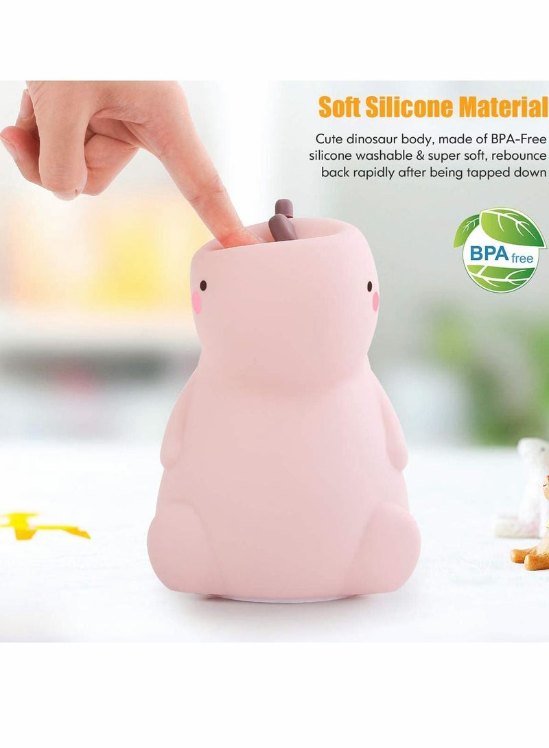 SYOSI Night Light, Dinosaur Night Light, Cute Color, Changing Silicone Baby Night Light, with Touch Sensor, Portable Rechargeable LED Bedside Nursery Lamp, for Toddler's Room, Dinosaur Gifts, for Boys Girls - Image 5