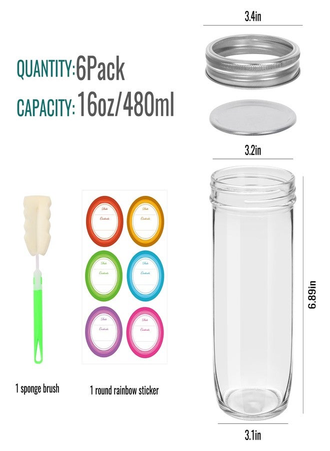 STARSIDE 24oz Wide Mouth Mason Jars with Airtight Lids and Bands, 6-Pack - Image 2