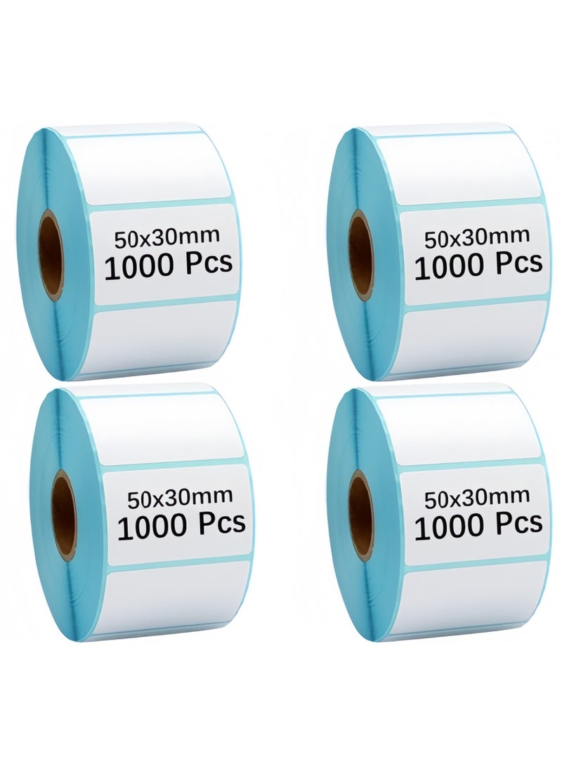 Generic 4×1000 Labels/Roll Self-Adhesive Thermal Label Paper, Printable Direct Thermal Labels Self-Adhesive Stickers, 2 x 1.18 Inch Paper Barcode Address Shipping Mailing Postage Blank, 50mm x 30mm  - Image 1