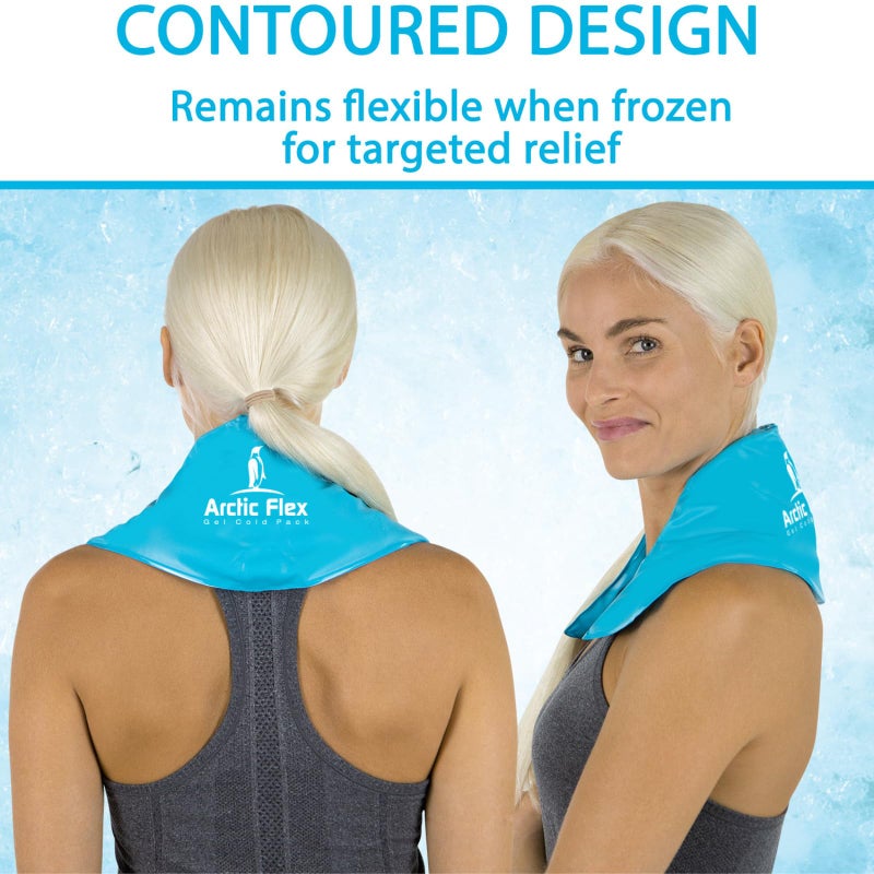 Arctic Flex Neck Ice Pack - Cold Compress Shoulder Therapy Wrap - Cool Reusable Medical Freezer Gel Pad for Swelling, Injuries, Headache, Cooler (Large (1 Pack)) - Image 3