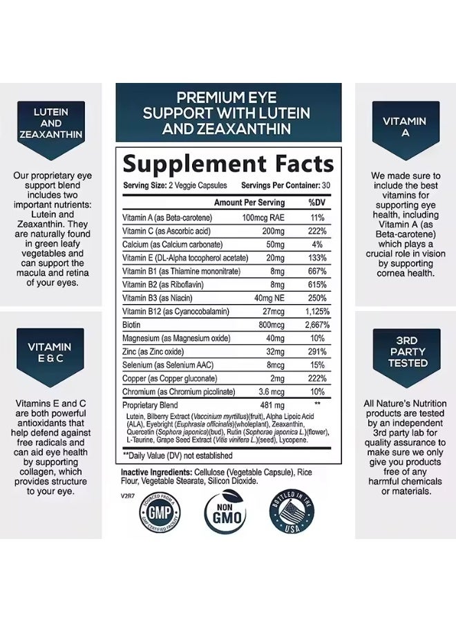 LINE ONE Blue Light Lutein & Zeaxanthin Supplement, Eye Vitamin for Eye Strain, Vision & Ocular Health Support, Capsules for Screen & Sunlight Exposure, 60 Capsules - Image 3