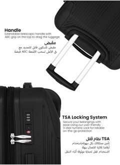 PARAJOHN Sentra 3 Pieces ABS Luggage Trolley Set - Black  - Image 4