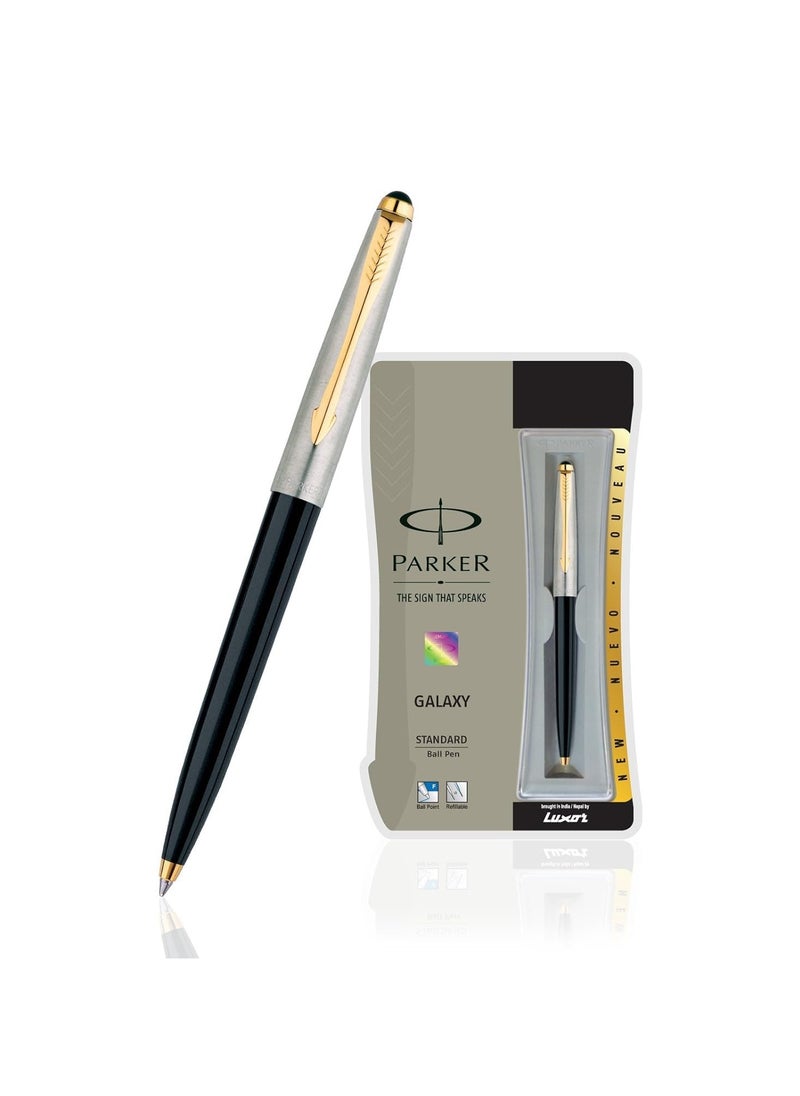 PARKER Parker Galaxy Standard Gold Trim Ball Pen| Black Body Color| Ink Color - Blue | Special Gift For Employees | Leading Pen For Corporate 