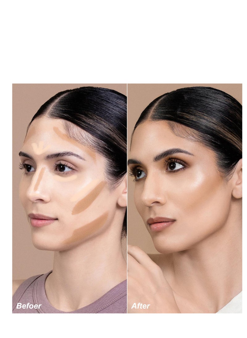 SYOSI - 2 in 1 Cream Bronzer and Highlighter Stick,Non-greasy & Non-drying Contour Pencil,Easy to Create a Natural Matte Finishing,Long Lasting & Waterproof Face Brighten Make up Pen,TAN - Image 1